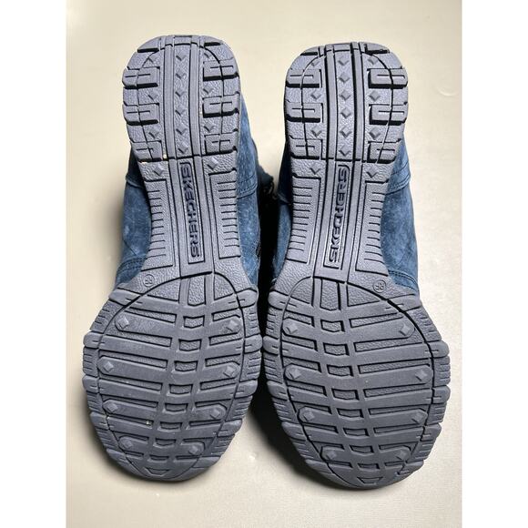 Skechers 49590 Bikers Zappiest Boot Women's size 9.5 Navy Suede Memory Foam - Picture 7 of 14